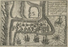 Rare Map of Kildin Island in Russia Plus Engraving of Seal Hunting, 1614