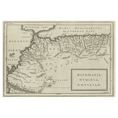 Rare Map of North Africa Depicting Numidia, Libia and Morocco, Published C.1740