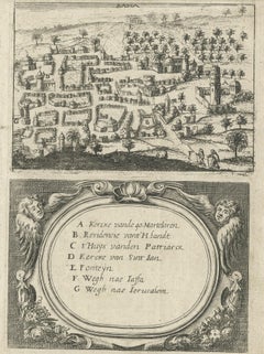 Raro mapa de Rama o Ramma "¿Ramallah?" en Palestina o Tierra Santa, ca.1730