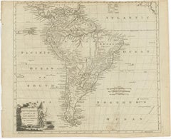 Rare Map of South America of Chili, La Plata, Paraguay, Brazil, Peru, c.1775