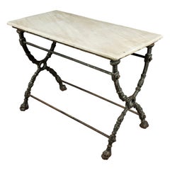 Rare Marble Bistro Table from France, circa 1920