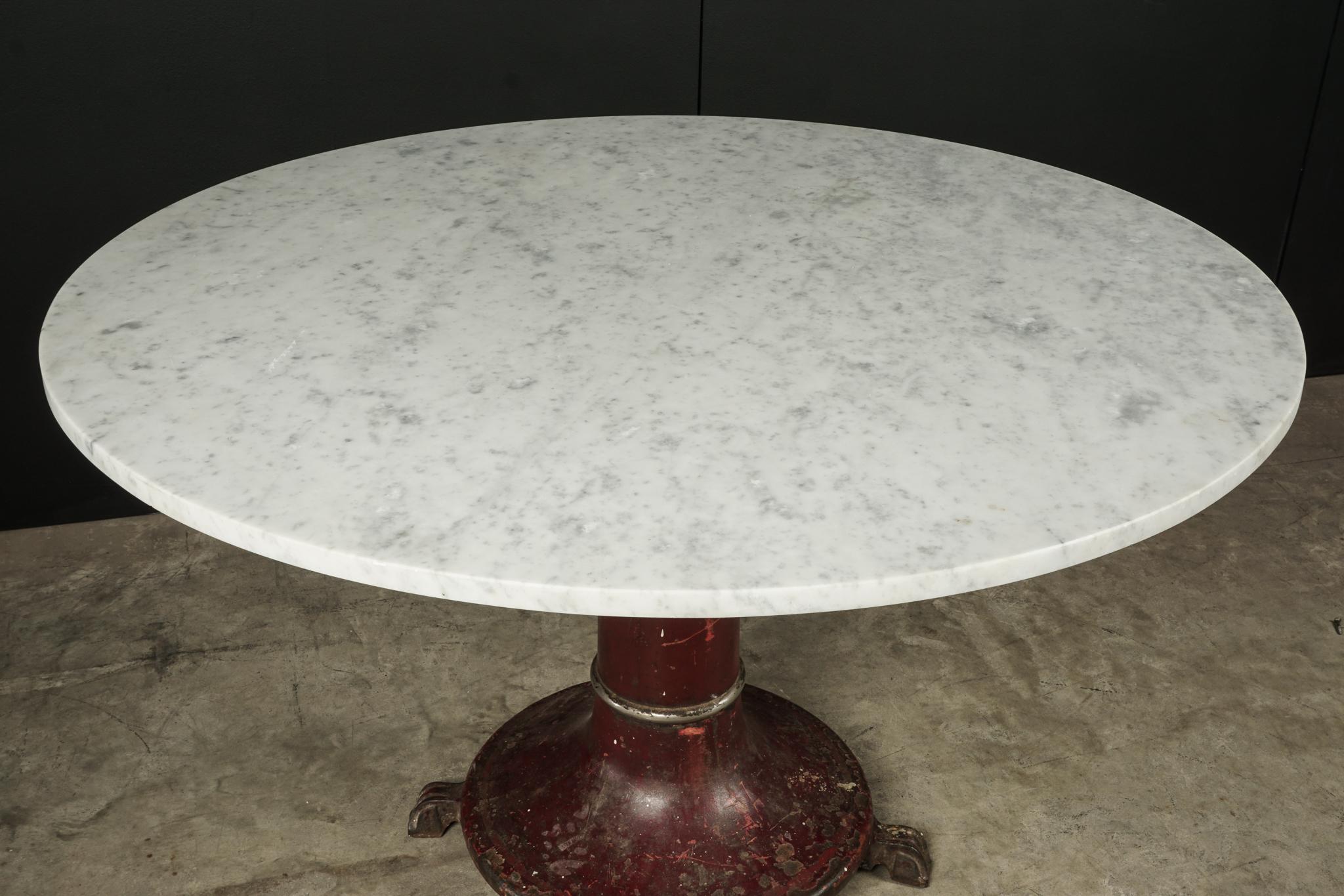 Rare Marble Dining Table With Iron Base, circa 1920 In Good Condition In Nashville, TN