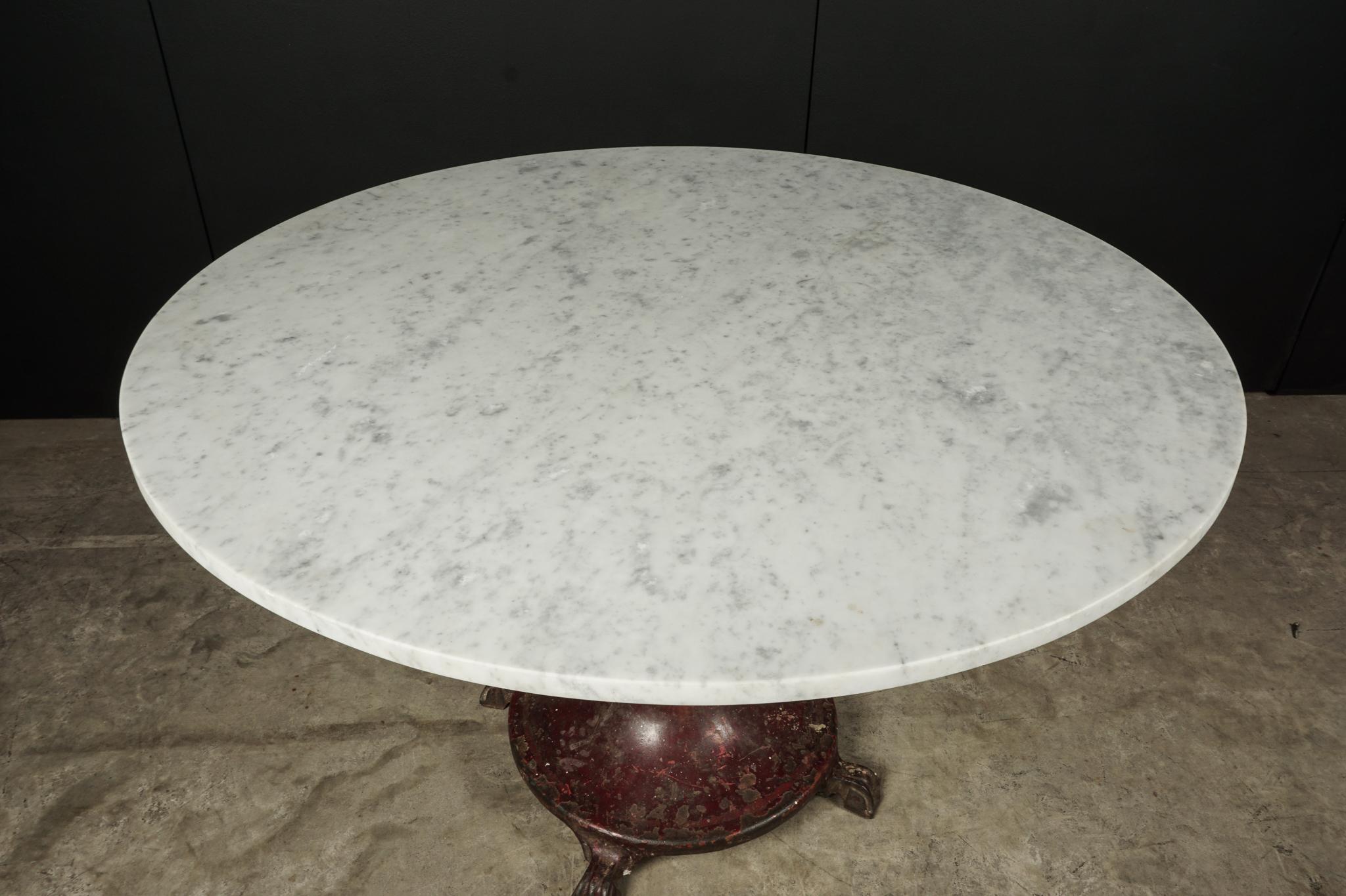 Early 20th Century Rare Marble Dining Table With Iron Base, circa 1920