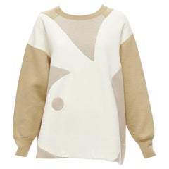 Seltenes MARC JACOBS Playboy 2014 Cremefarbenes buntes beiges kastenförmiges Pullover-pullover S