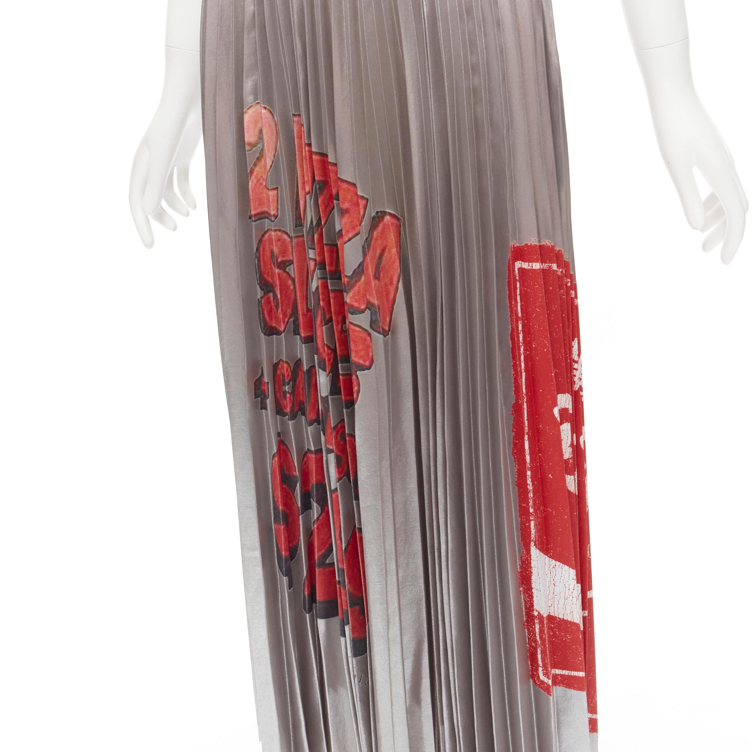 rare MARC JACOBS punk Pizza graffiti Cola print silver pleated skirt S 
Reference: ANWU/A00454 
Brand: Marc Jacobs 
Material: Feels like polyester 
Color: Silver 
Pattern: Graffiti 
Closure: Zip 
Extra Detail: Black grosgrain waistband.