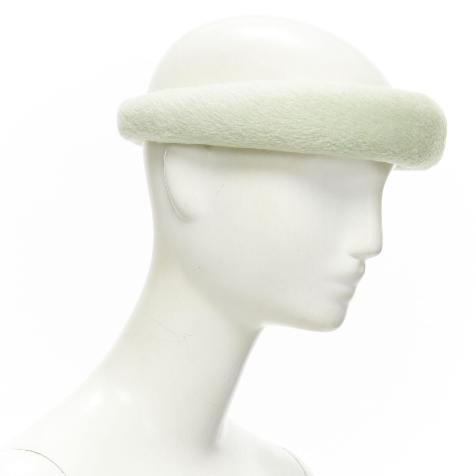 rare MARC JACOBS Stephen Jones 2008 light green wool funky padded headband In Excellent Condition For Sale In Hong Kong, NT