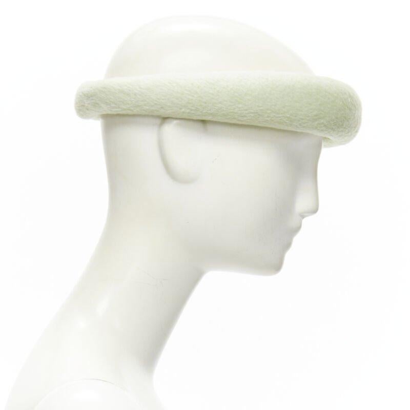 rare MARC JACOBS Stephen Jones 2008 light green wool funky padded headband In Excellent Condition In Hong Kong, NT