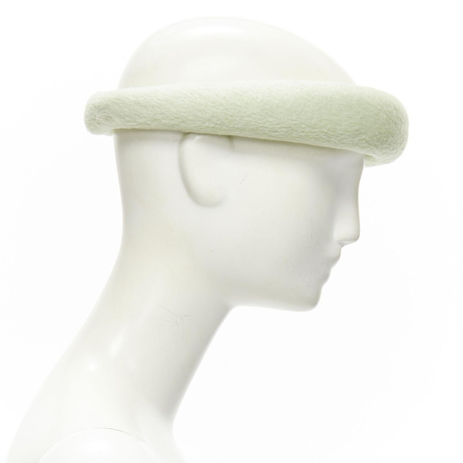 Women's rare MARC JACOBS Stephen Jones 2008 light green wool funky padded headband For Sale