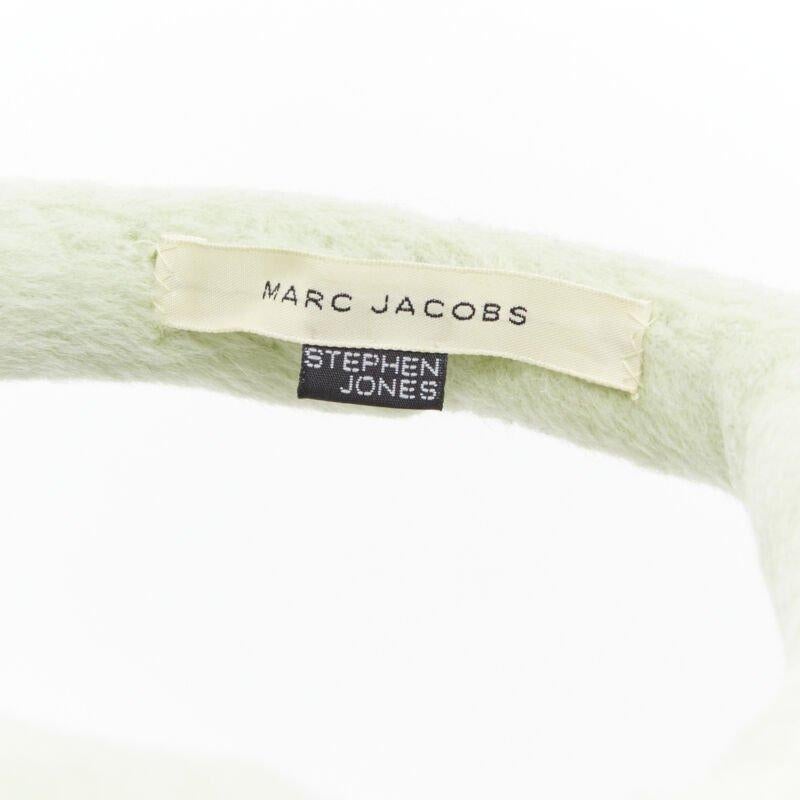 rare MARC JACOBS Stephen Jones 2008 light green wool funky padded headband 3