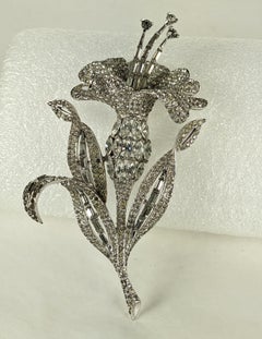 Rare Marcel Boucher Art Deco Pave Lily
