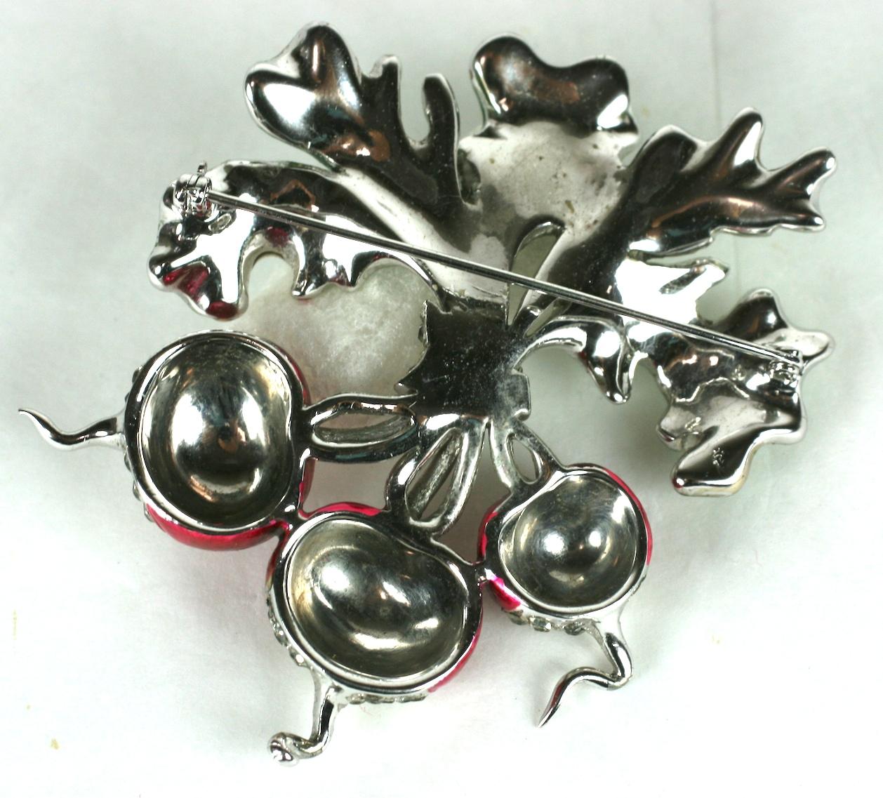 Rare Marcel Boucher Enamel Radish Brooch In Excellent Condition For Sale In New York, NY