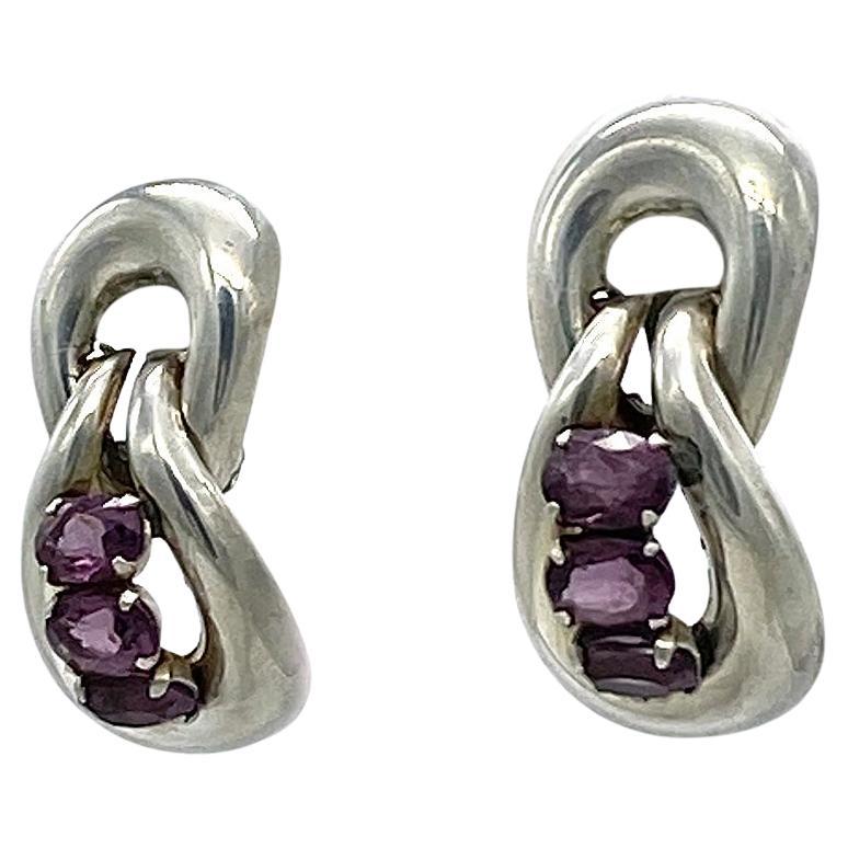 Raros pendientes de plata de ley Marcel Boucher Parisina en venta 1