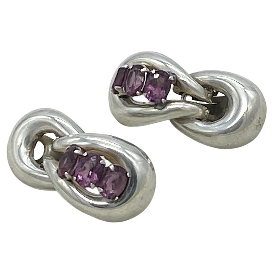 Raros pendientes de plata de ley Marcel Boucher Parisina en venta 2