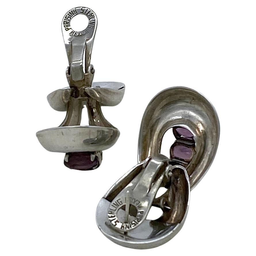 Raros pendientes de plata de ley Marcel Boucher Parisina en venta 3