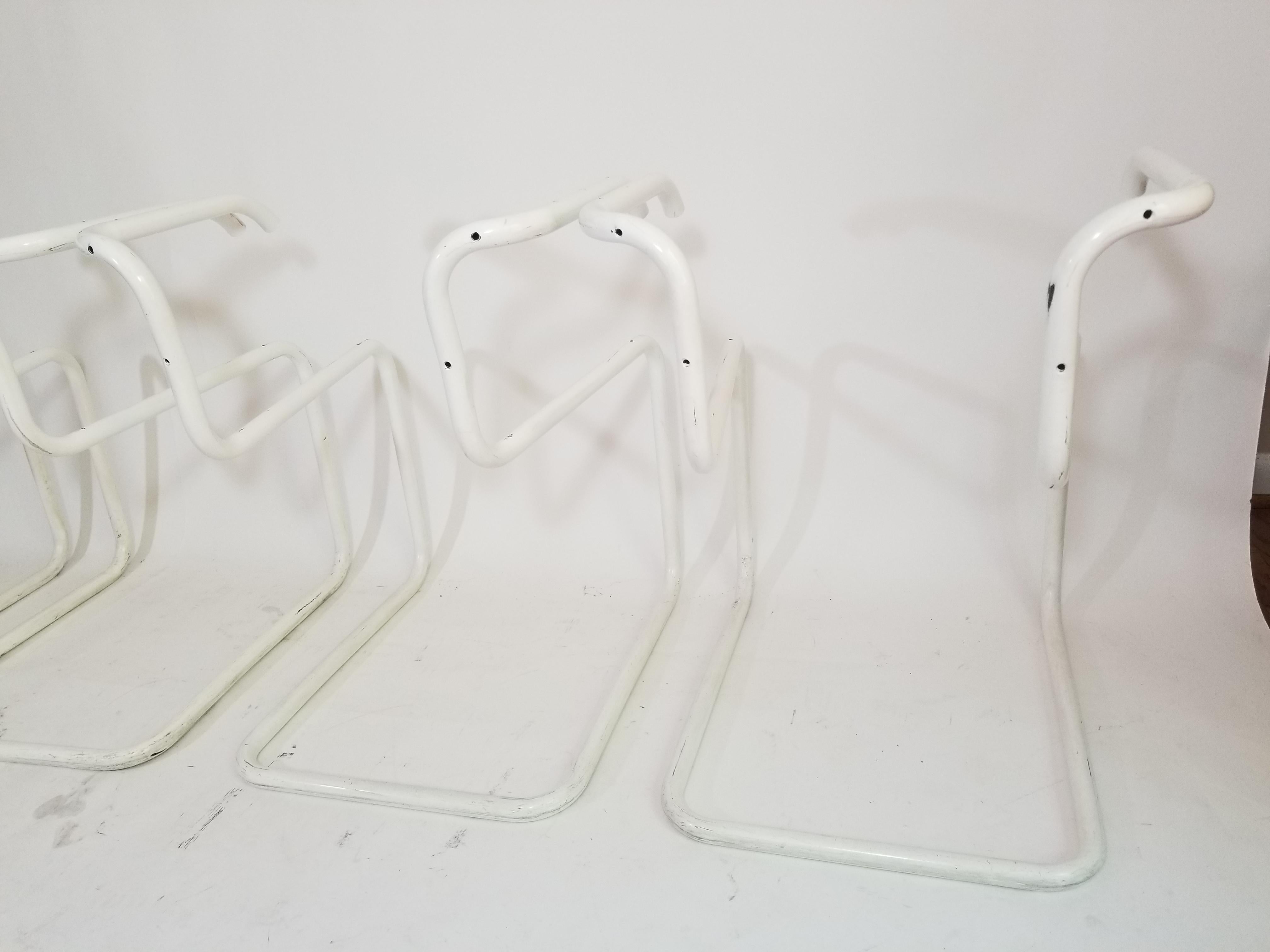 Rare Marcel Breuer Cesca Knoll Frames in White Powder Coating Set of 4 For Sale 1