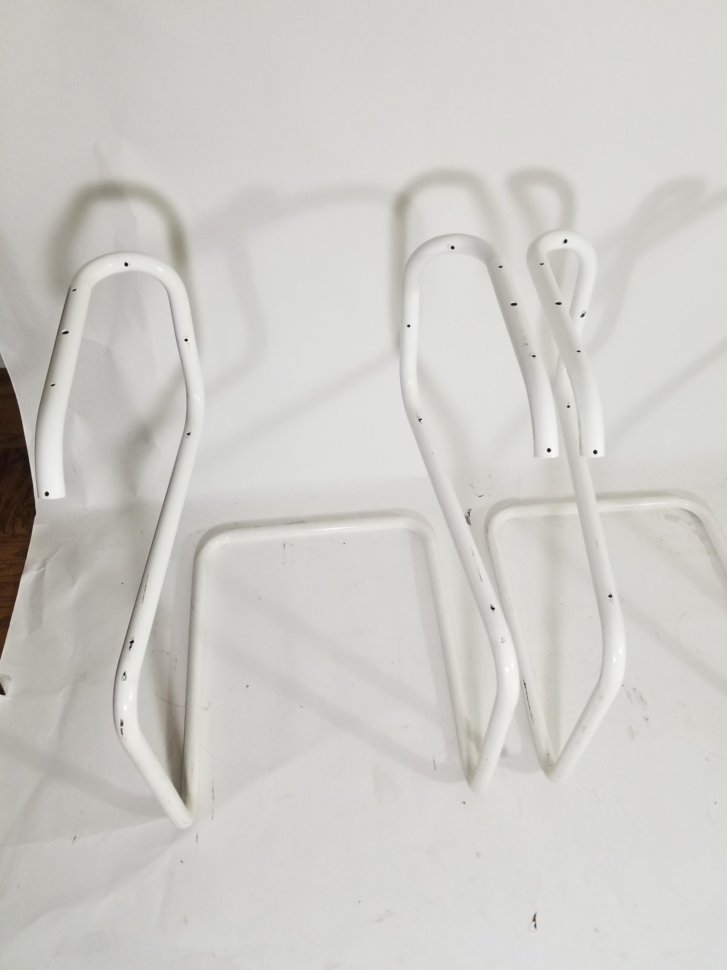 North American Rare Marcel Breuer Cesca Knoll Frames in White Powder Coating Set of 4