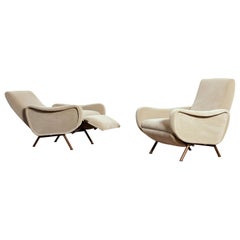 Rare Marco Zanuso Reclining Lady Chairs, Pizetti Roma, Italy, 1960s