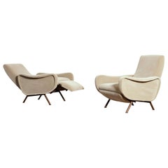 Vintage Rare Marco Zanuso Reclining Lady Chairs, Pizetti Roma, Italy, 1960s