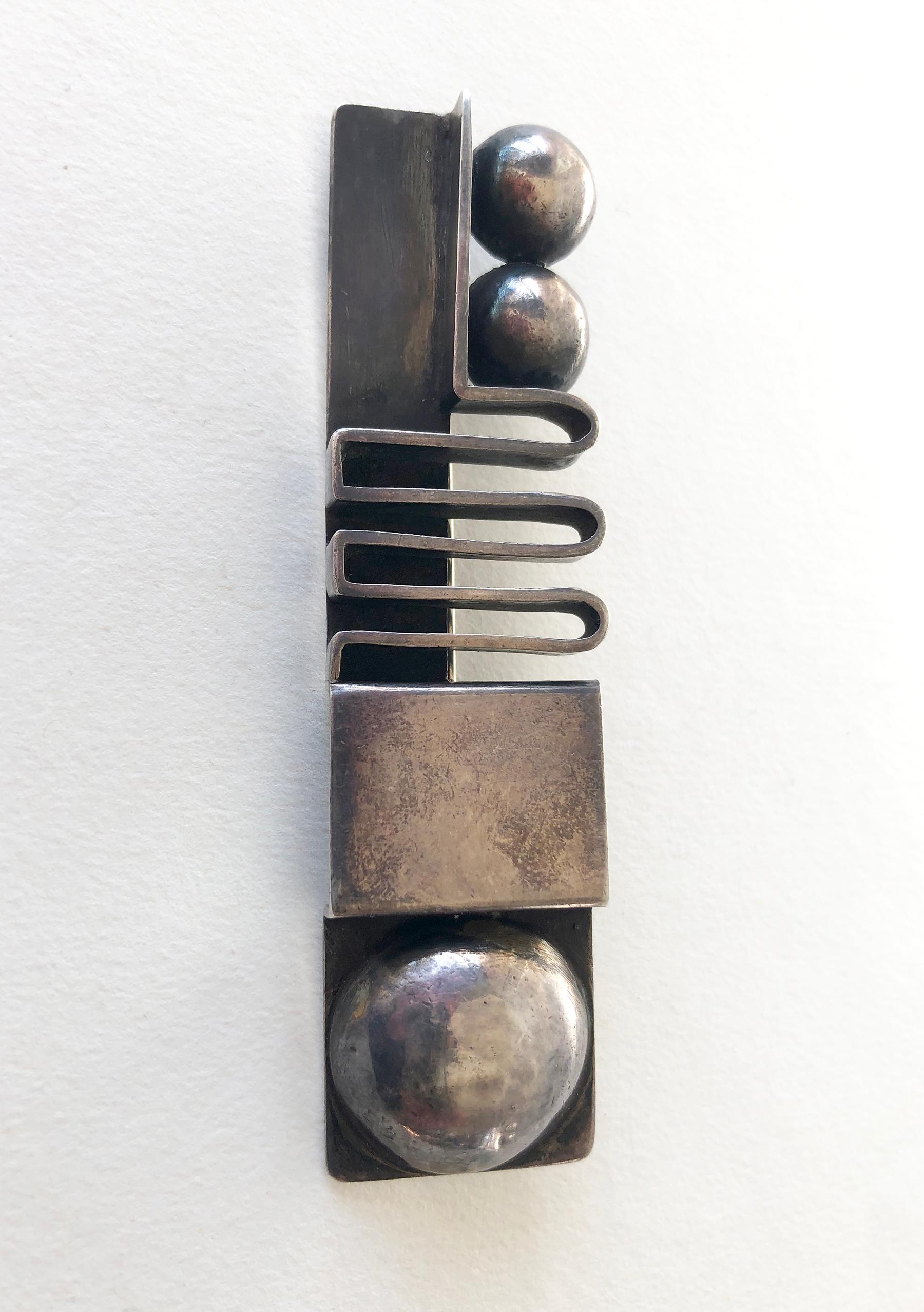 Rare Margaret De Patta Sterling Silver American Modernist Brooch In Good Condition In Palm Springs, CA