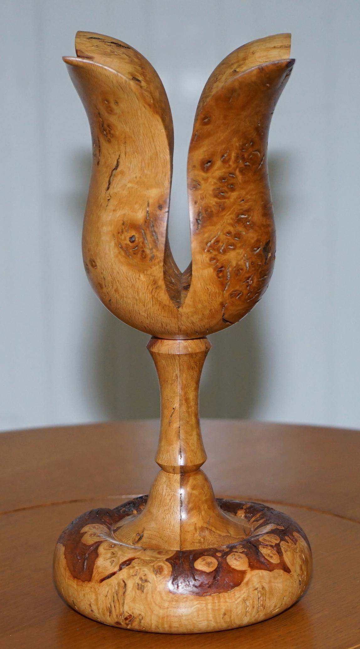 We are delighted to offer for sale this exceptionally rare one of a kind fully signed Margaret Garland 1893-1976 floral sculpture from Burr Walnut

Margaret Garland was born in Oxford and attended the Royal College of Art design school between