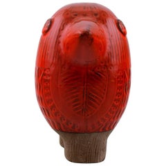 Rare Mari Simmulson for Upsala Ekeby, Figure of Bird, Red Glazed Ceramic