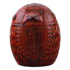 Rare Mari Simmulson for Upsala Ekeby, Figure of Bird, Red Glazed Ceramic
