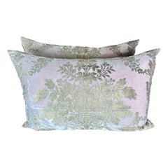 Rare Mariano Fortuny Gold Metallic Printed Velvet Pillows