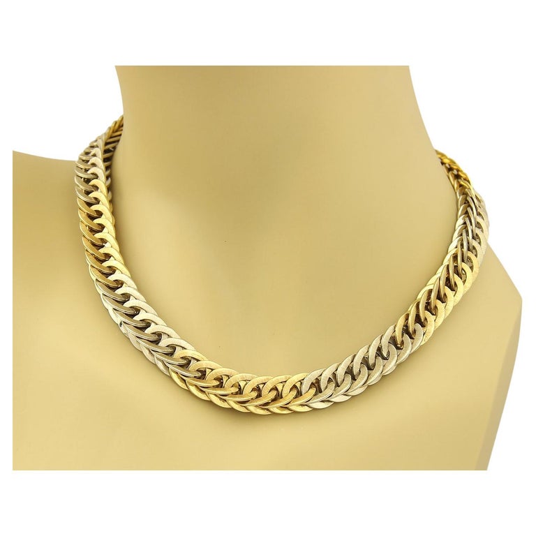 Rare Mario Buccellati Braided Solid 18k Two Tone Gold Curb Link ...