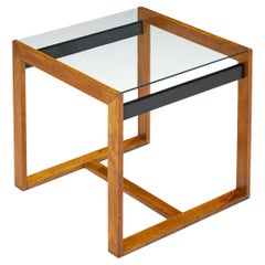 Rare table Mario Ravegnani Morosini en frêne et verre