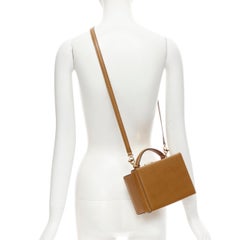 rare MARK CROSS Grace Small brown leather crossbody vanity box bag