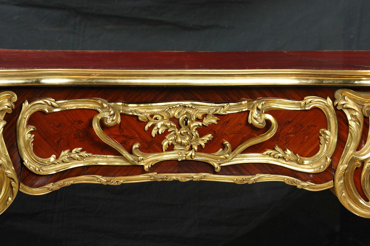Late 19th Century Rare Louis XV Style Bureau Plat, After a Model by J. Dubois, France, Circa 1880 For Sale