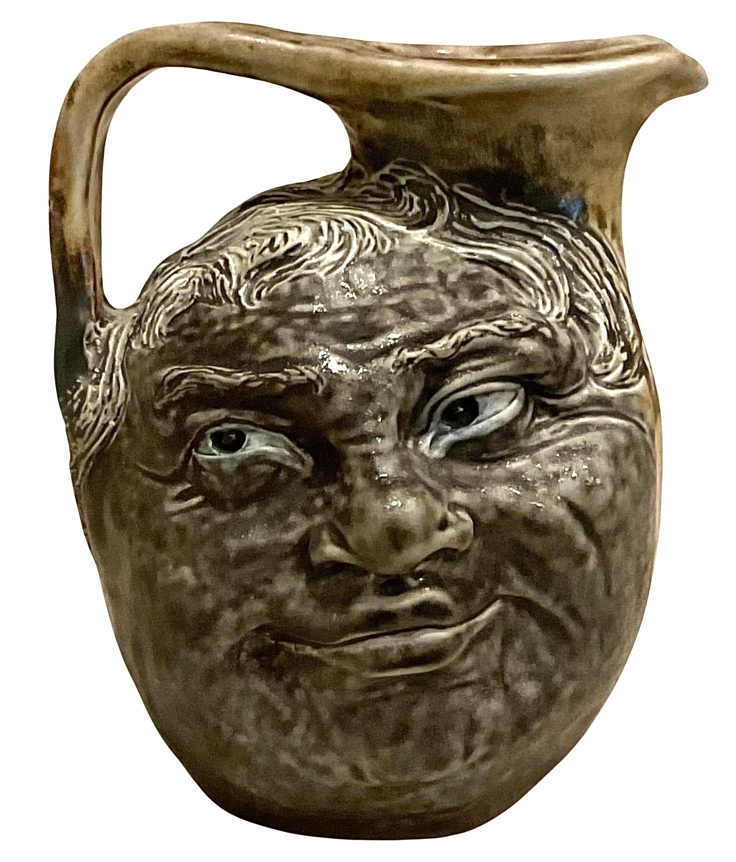 Pottery RARE Martin Brothers London Dual faced pottery Pitcher Jug early 1900’s Signed