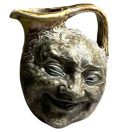 RARA Brocca in ceramica a doppia faccia di Martin Brothers London dei primi anni del 1900 Firmata