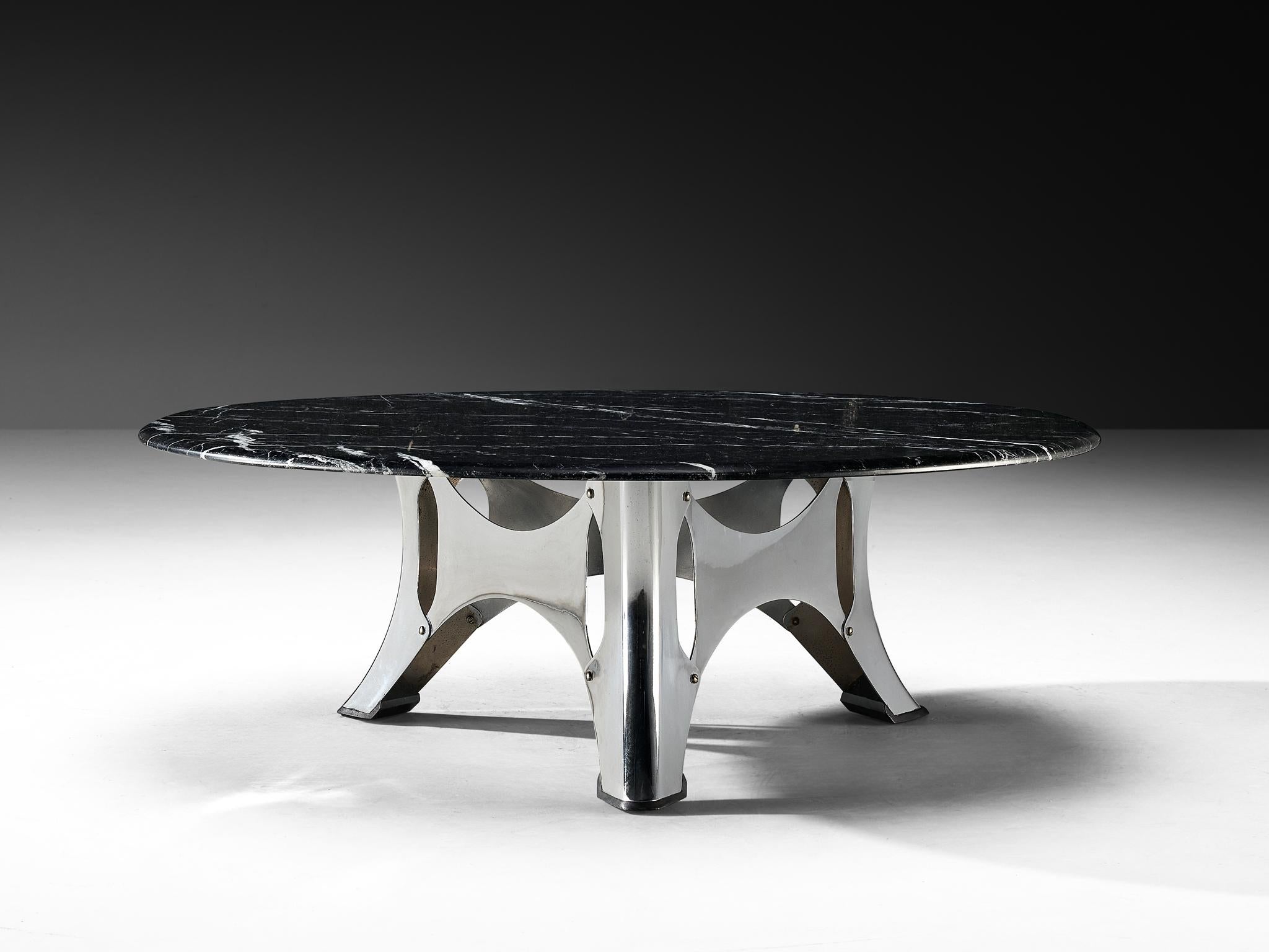 Martin Visser per 't Spectrum, tavolino da caffè, modello 'Bumper' / 'TE 11 7 M', marmo, acciaio cromato, legno, Wood, design 1965/66, produzione 1988-1991

Martin Visser (1922-2009) si è guadagnato la reputazione di uno dei principali designer di