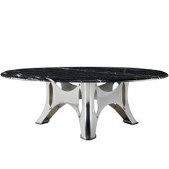 Rare Martin Visser 'Bumper' Coffee Table in Metal and Marble