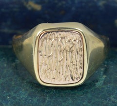 Rare Masonic 9 Carat Gold and Enamel Design Men’s Signet Ring