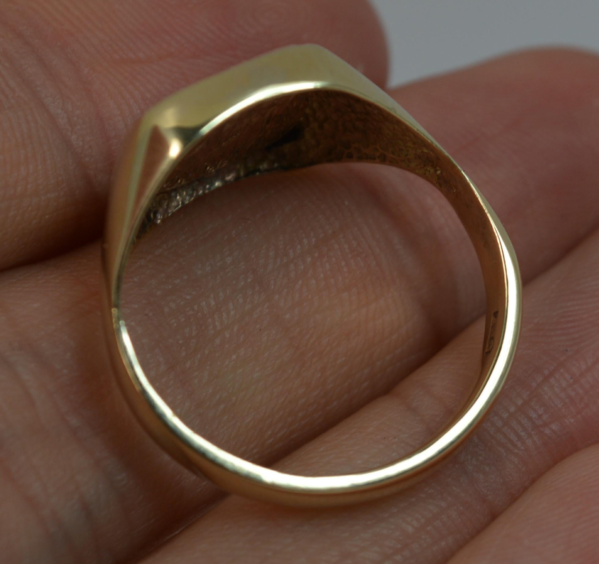 Women's or Men's Rare Masonic 9 Carat Gold and Enamel Design Men’s Signet Ring