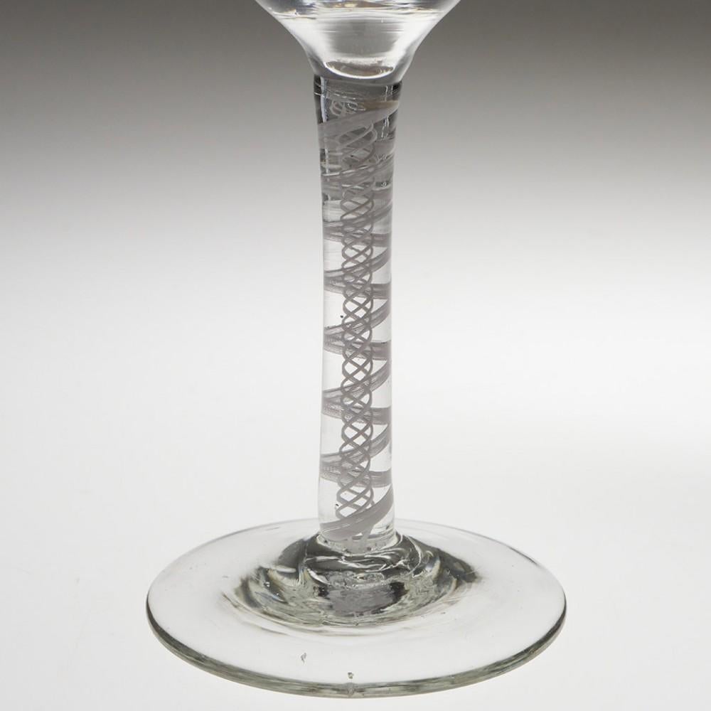Mid-18th Century Rare Masonic Engraved Opaque Twist Stem Georgian Wine Glass c1760