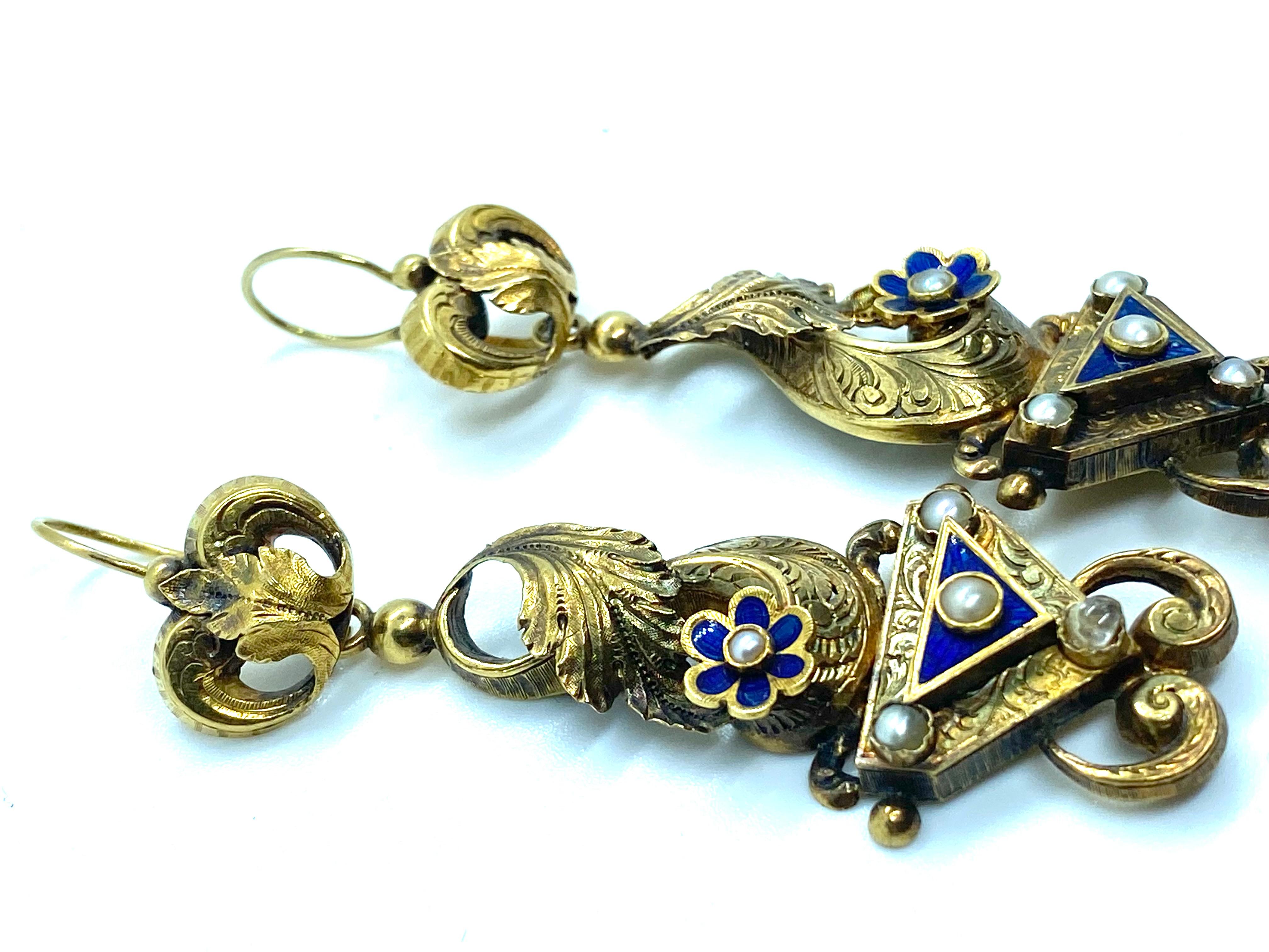 Art Nouveau Rare Masonic Pendent Earrings