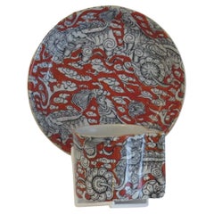 Rare Mason's Ironstone Coffee Can and Saucer in Bandana Pattern, circa 1890