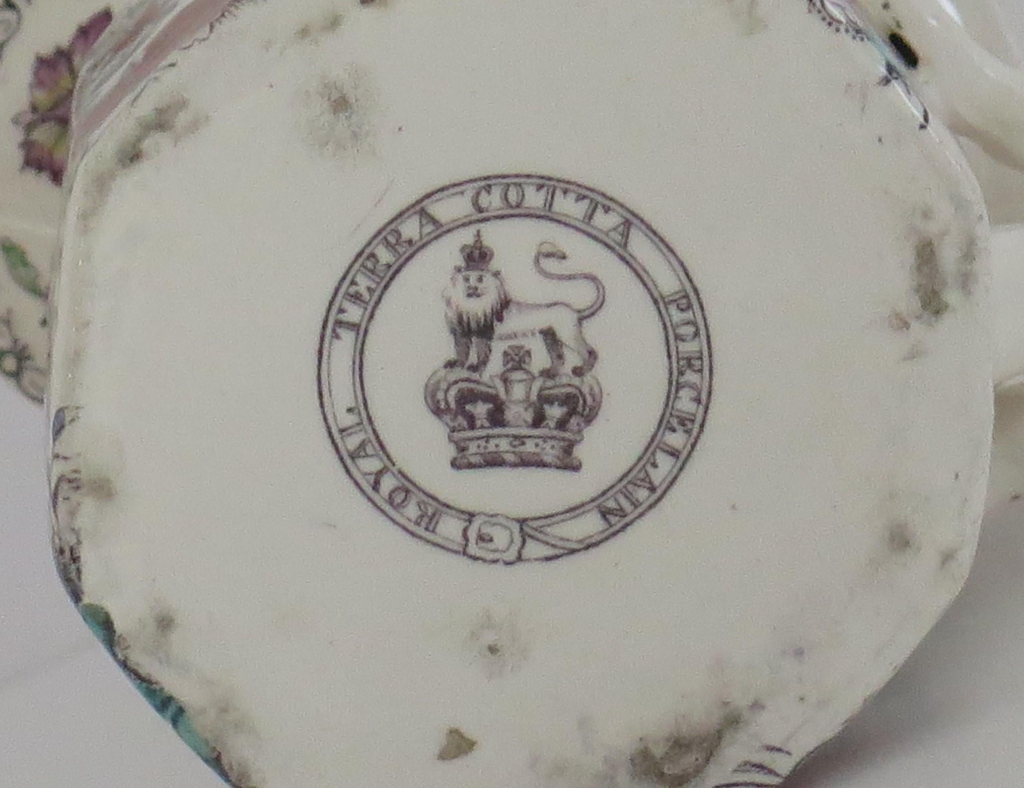 Rare pichet ou pichet Fenton en pierre de fer Mason's Ironstone à motif de pivoine d'arbre, vers 1840 en vente 5