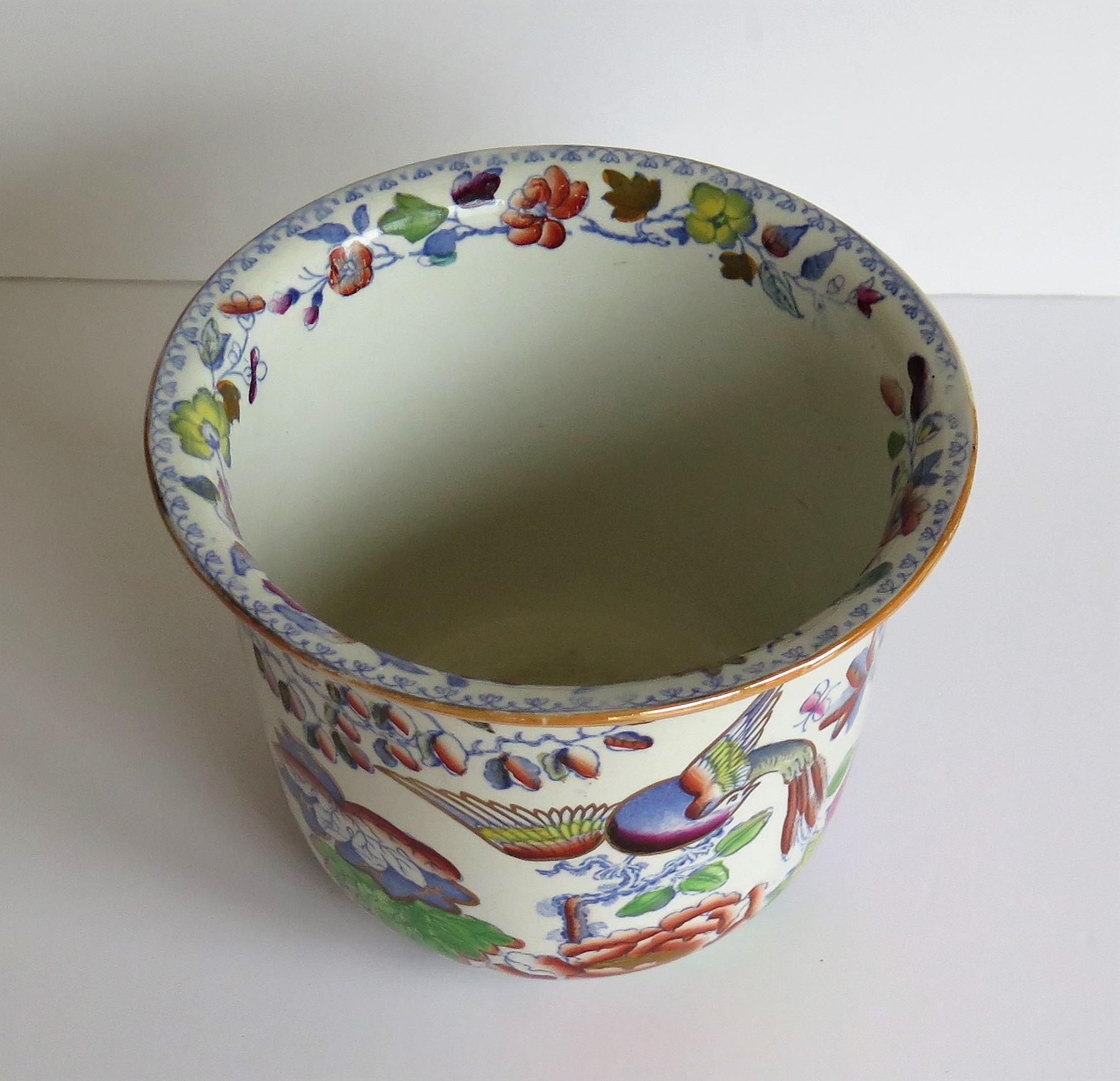 Rare Mason's Ironstone Jardinière or Planter in Flying Bird Pattern, circa 1900 3