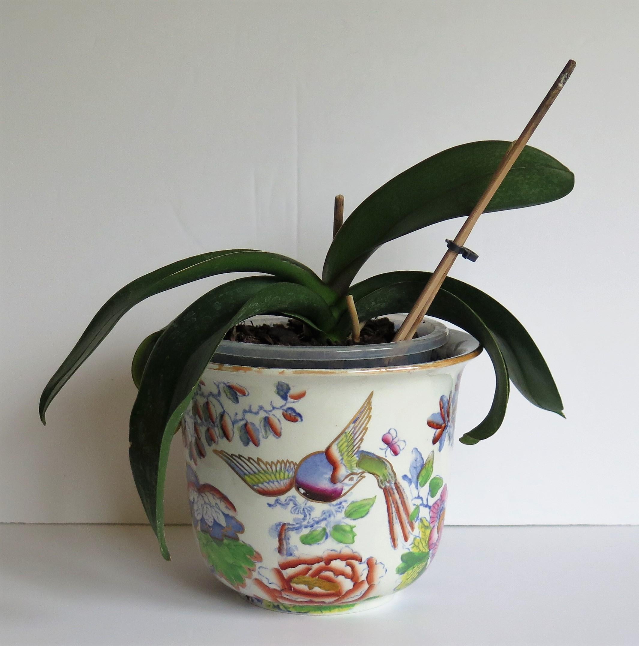 Rare Mason's Ironstone Jardinière or Planter in Flying Bird Pattern, circa 1900 10