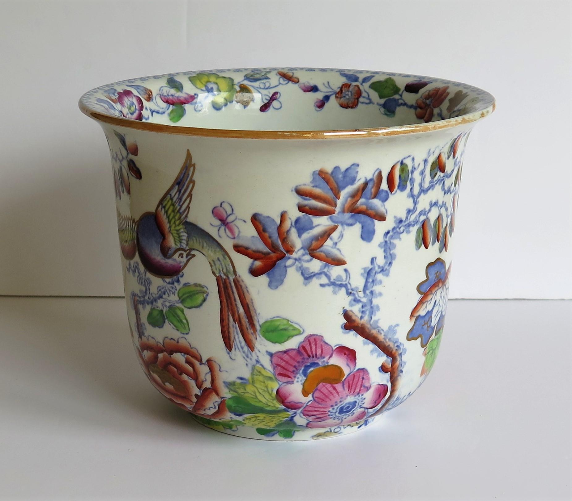 19th Century Rare Mason's Ironstone Jardinière or Planter in Flying Bird Pattern, circa 1900