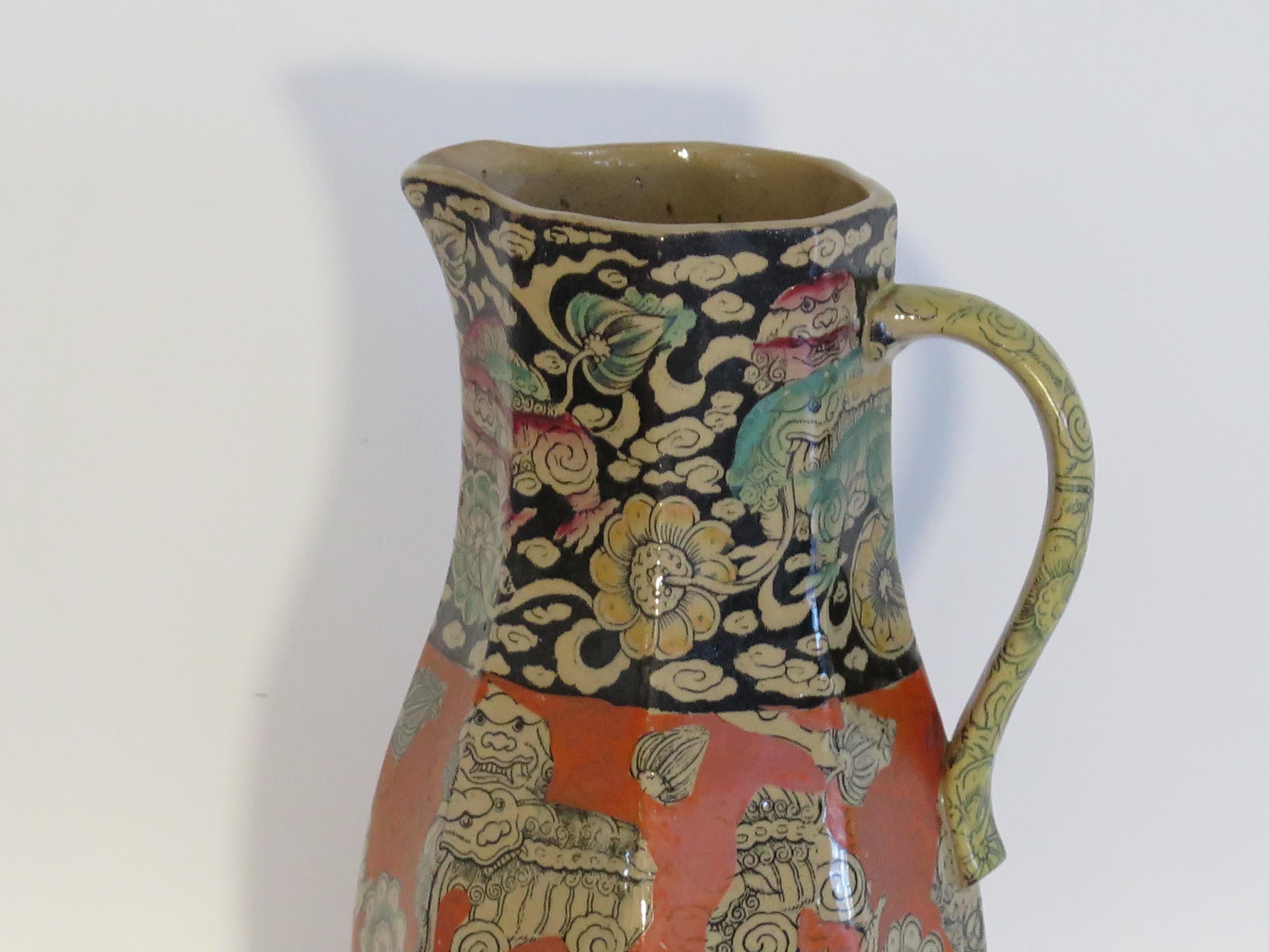 Pichet ou pichet Masons Ironstone (A) en Bandana Ptn, marque d'exposition 1851 en vente 3