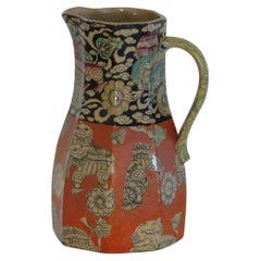 Raro jarro o jarra de Ironstone de los masones (A) en Bandana Ptn, marca de exposición 1851
