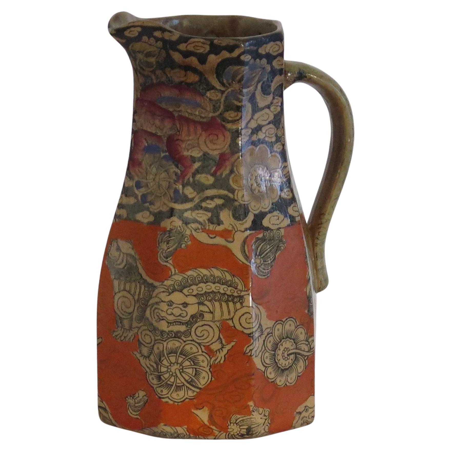 Raro jarro o jarra de Ironstone de los masones (B) en Bandana Ptn, marca de exposición 1851 en venta