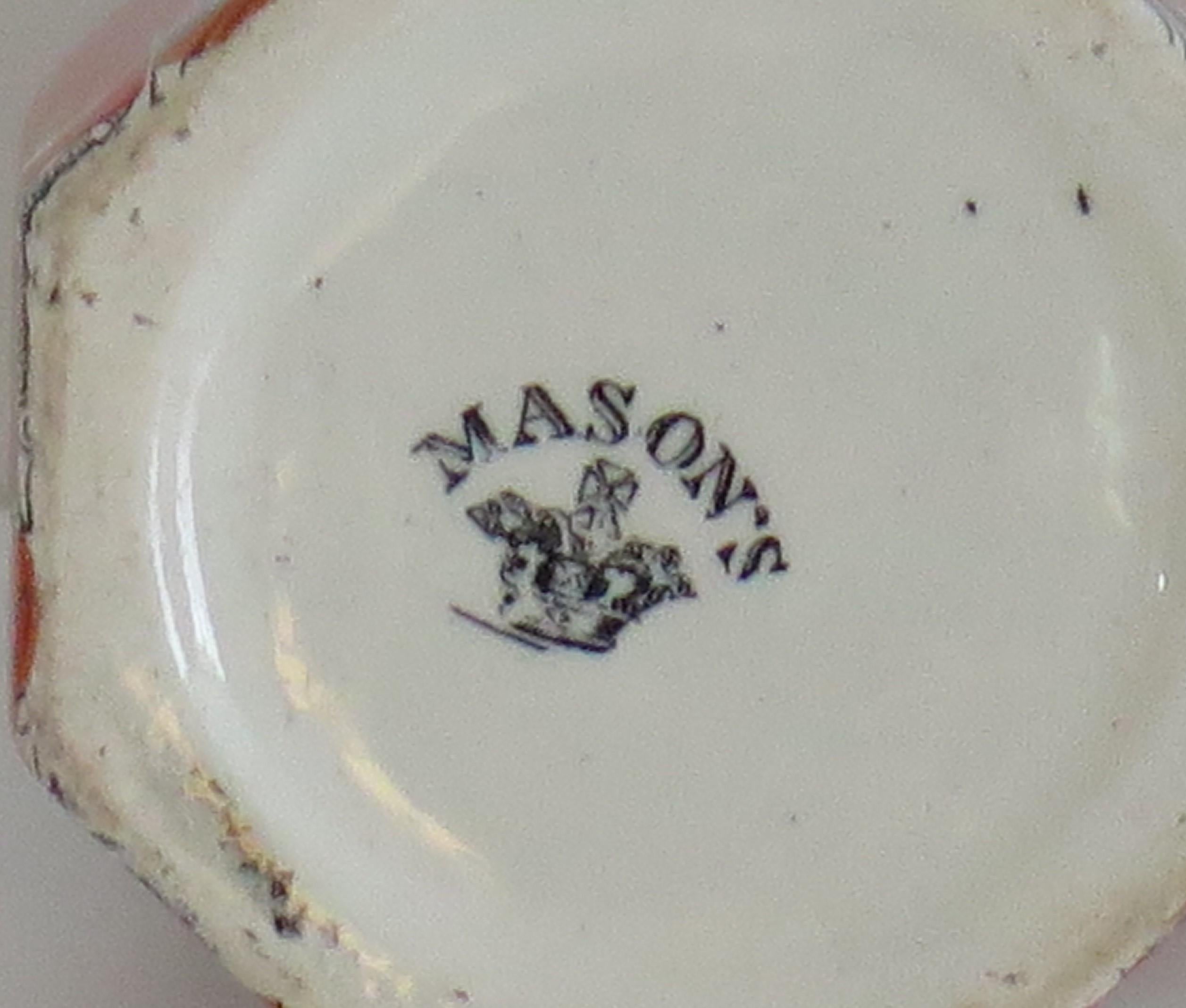Rare Mason's Ironstone Jug or Pitcher in Bandana Pattern, circa 1840 7