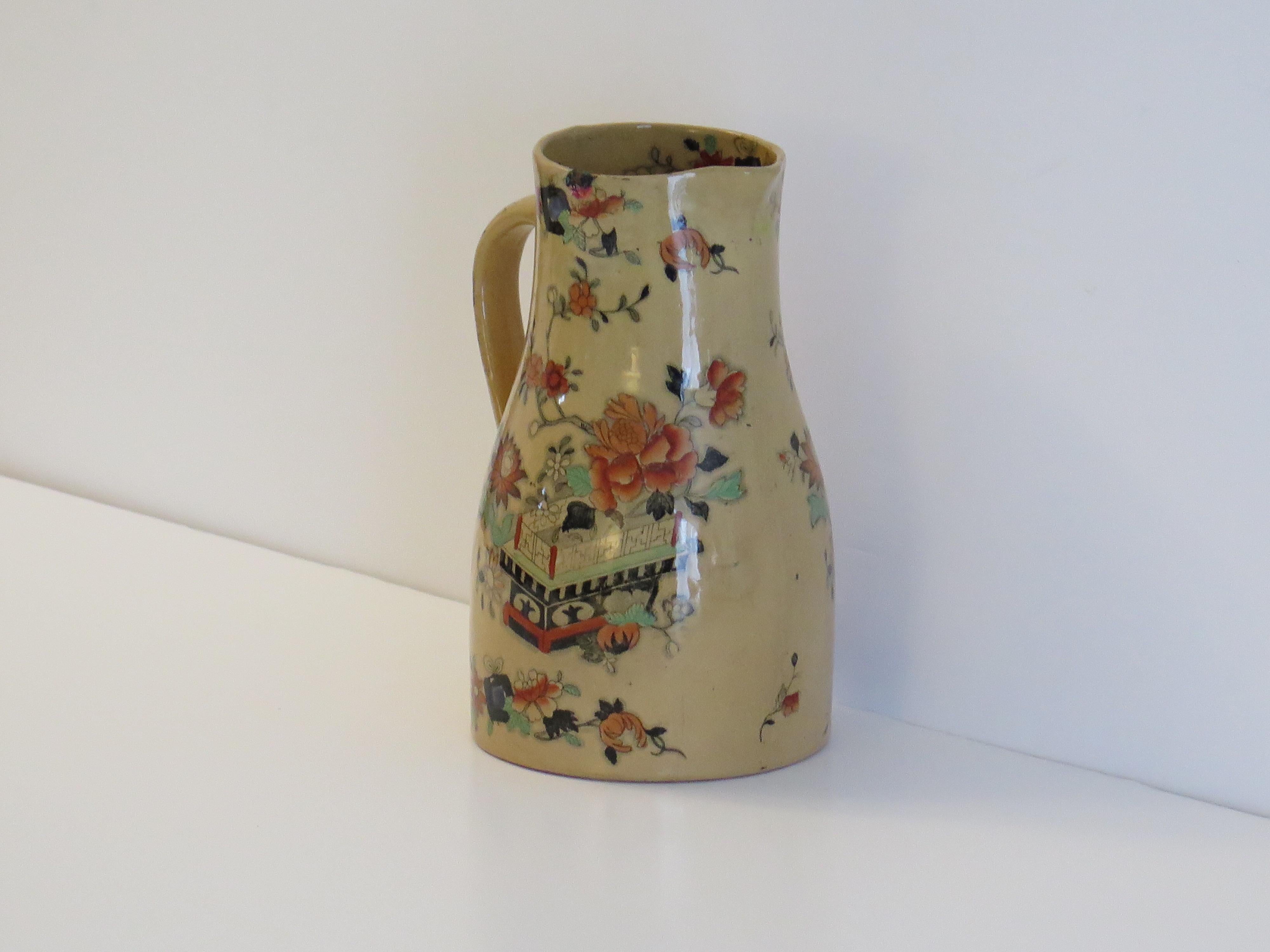 Rare Mason's Ironstone Jug or Pitcher in Flower Box Pattern, Circa 1840 In Good Condition In Lincoln, Lincolnshire