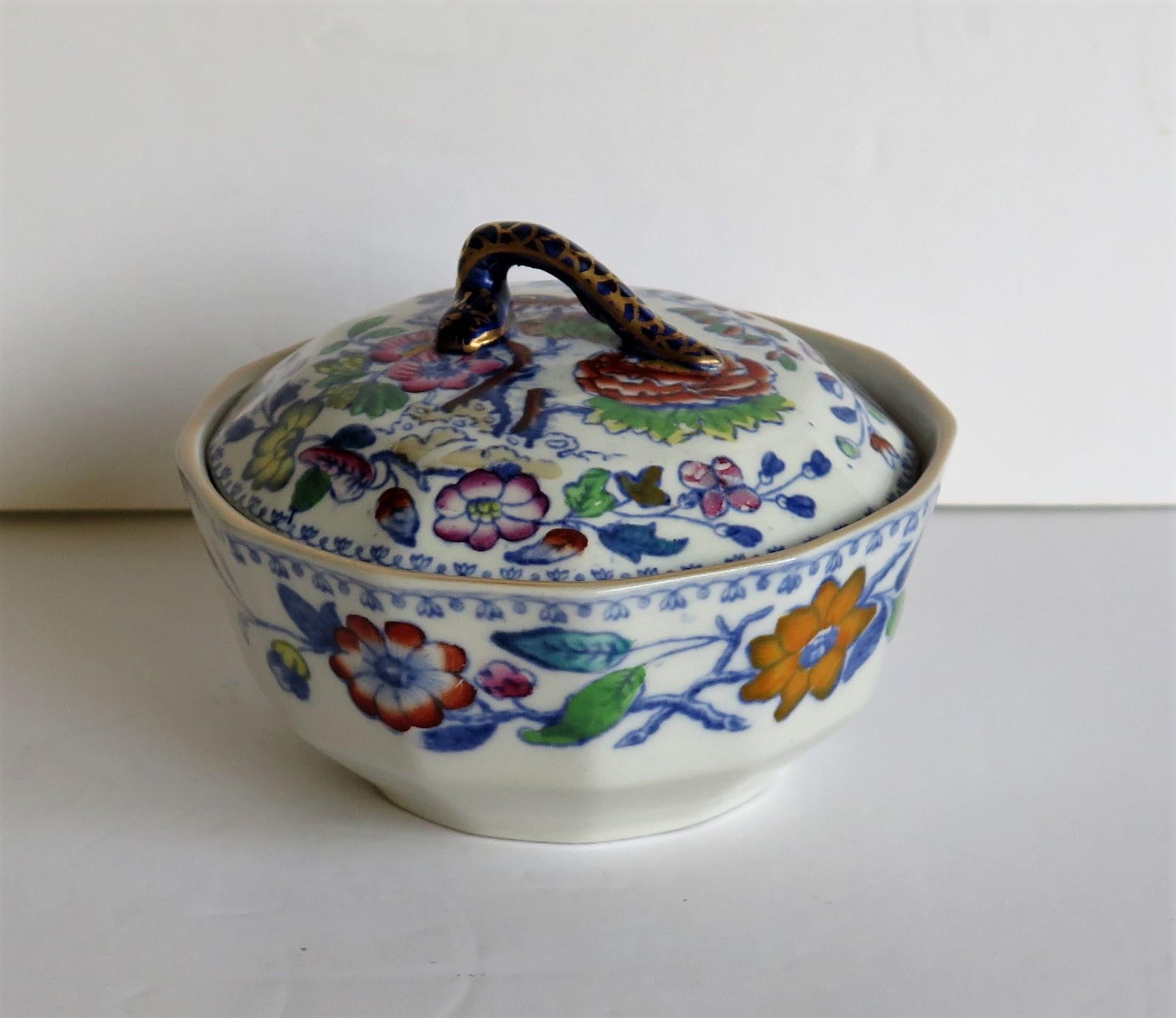 Chinoiserie Mason's Ironstone Lidded Dish or Bowl in Flying Bird Pattern, circa 1890 For Sale